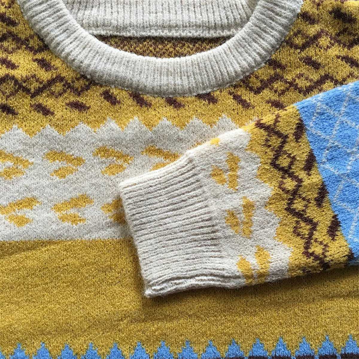 Fashion Fashion Harajuku Vintage Knitted Sweater Mens Streetwear Oversized Jumper Pullover Thick Clothing Grandpa Ugly Sweater Womens Y251110