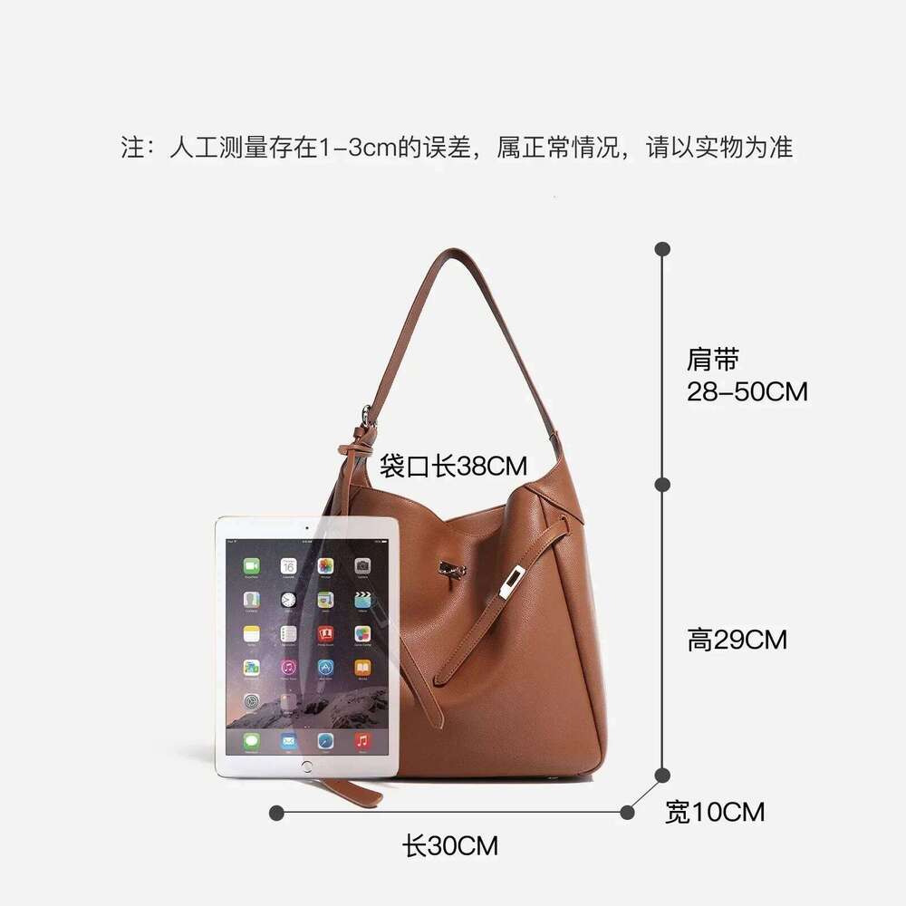 Genuine leather shoulder handheld large underarm fall winter luxury designer bucket bag for women new