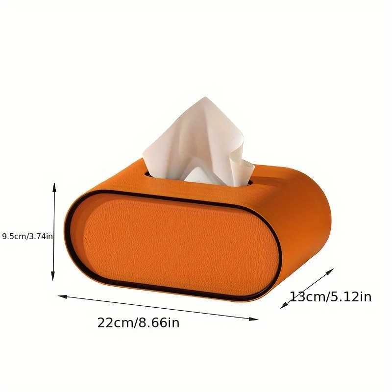 Oval luxury Tissue Box Cover Made of High-quty Leather Suitable for Living Rooms Tabletops and Dining Rooms W251110