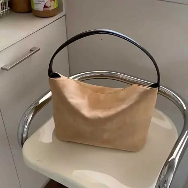 Bag womens autumn and winter new retro suede womens bag stitching handbag fashion and versatile one-shoulder armpit bag tide K251110