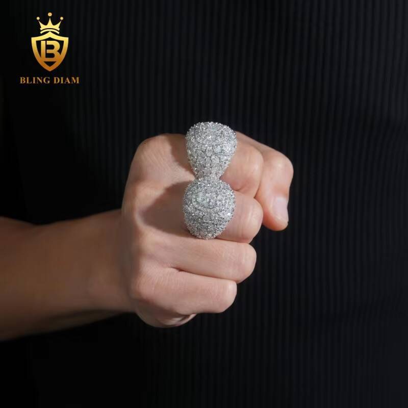 Fashion 925 Silver Rings for Men Moissanite Iced Out Moissanite Hip Hop Jewelry High Quality Diamond Pass Diamond Test with GRA