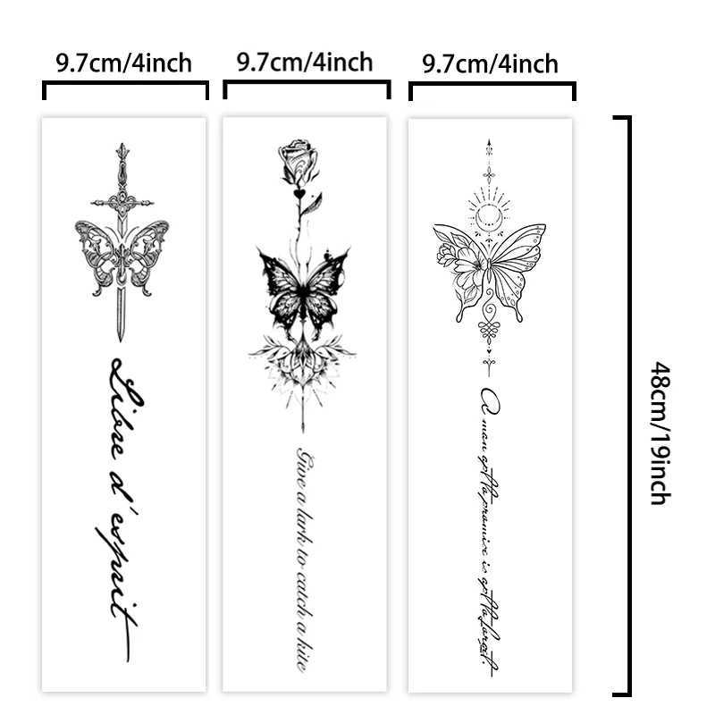 A butterfly spine waterproof temporary tattoo lasting 1-2 weeks semi permanent tattoo color real fake tattoo W250410