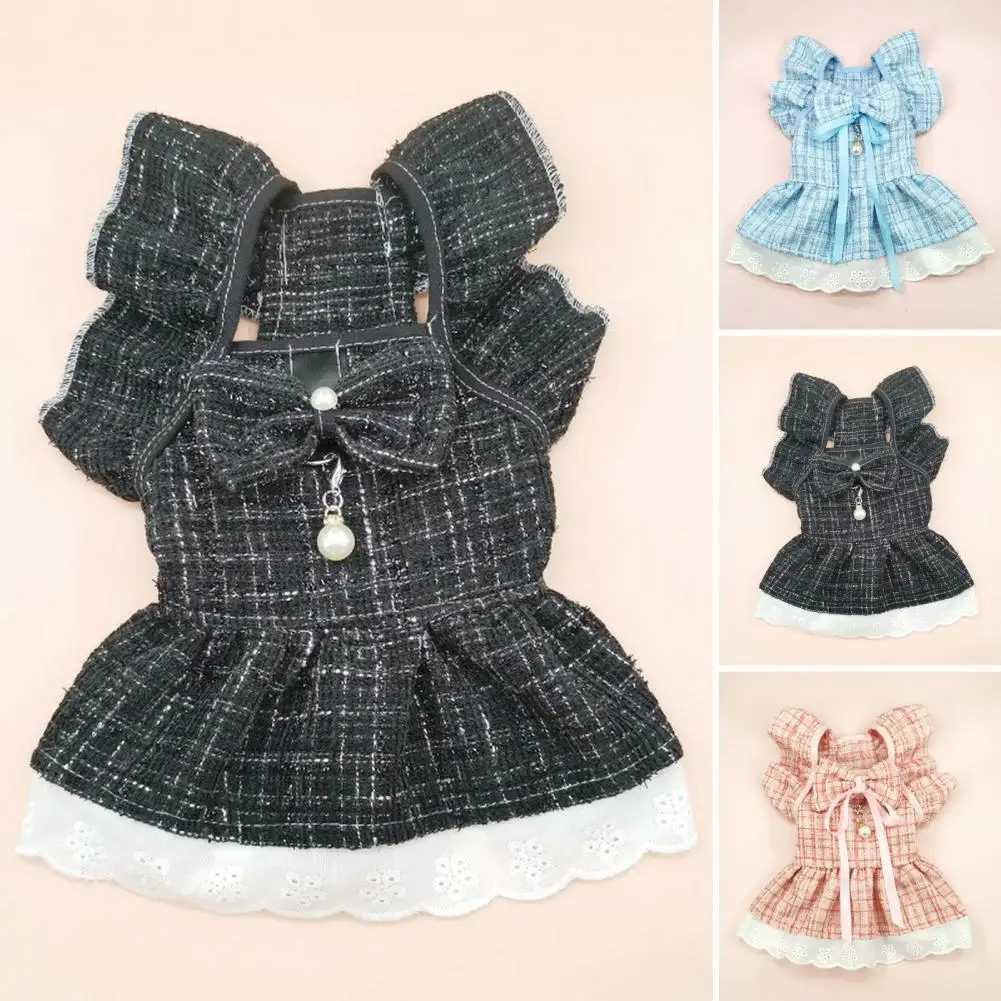 Dog Princess Dress Pet Princess Dress Set with Traction Ring Bow Headpiece Faux Pearl Pendant Flying Sleeves Cat Dog for Autumn J251110