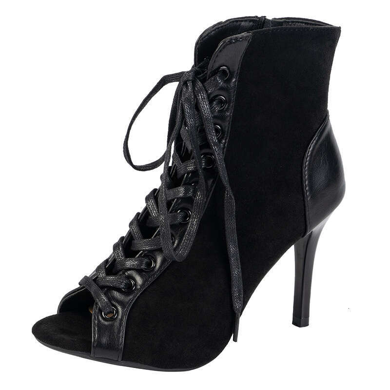 Woman Sandals Lace Up Cool Boots For Women In Summer Hollow Out Short Boots Slim High Heels Dance Shoes Oversized Open Toed Sandals