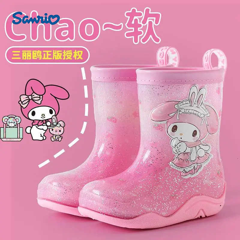 Sanrio Cute Childrens Boots Cartoon Sanrios Kuromi My Melody Children Rain Boots Good-Looking Water Shoes High Quality Rain Boot H251110