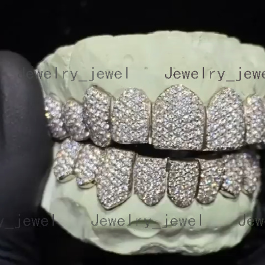 New Arrival Grillz Teeth Custom 8 Top 8 Bottom Moissanite Iced Bling Grills Teeth Grillz Hip Hop Teeth