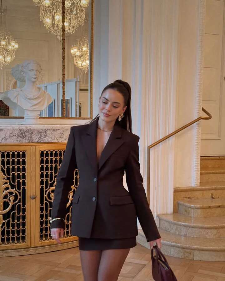 Elegant Lapel Blazer Mini Skirts Sets Women Casual Bury Jackets Suit With Hip Package Skirt Female 2025 Spring Chic Outfits