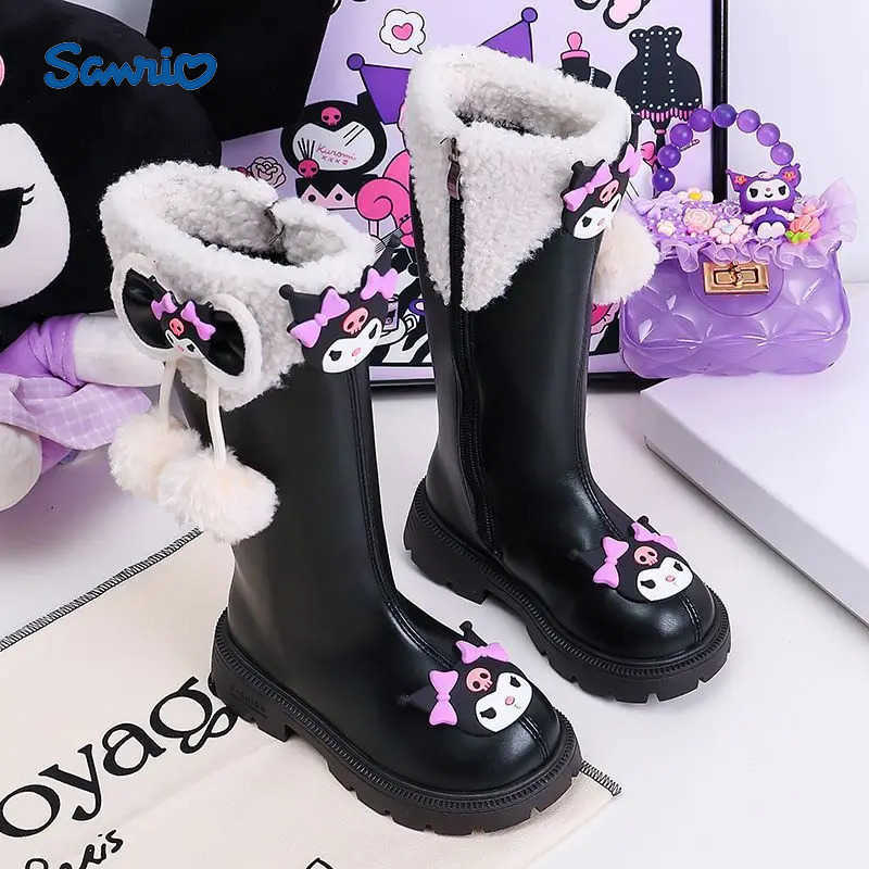 Sanrio Kawaii Kulomi Children Cute Cartoon Comfortable Warm Boots Student Waterproof Anti Slip Boots Flat Shoes Gift for Kids H251110