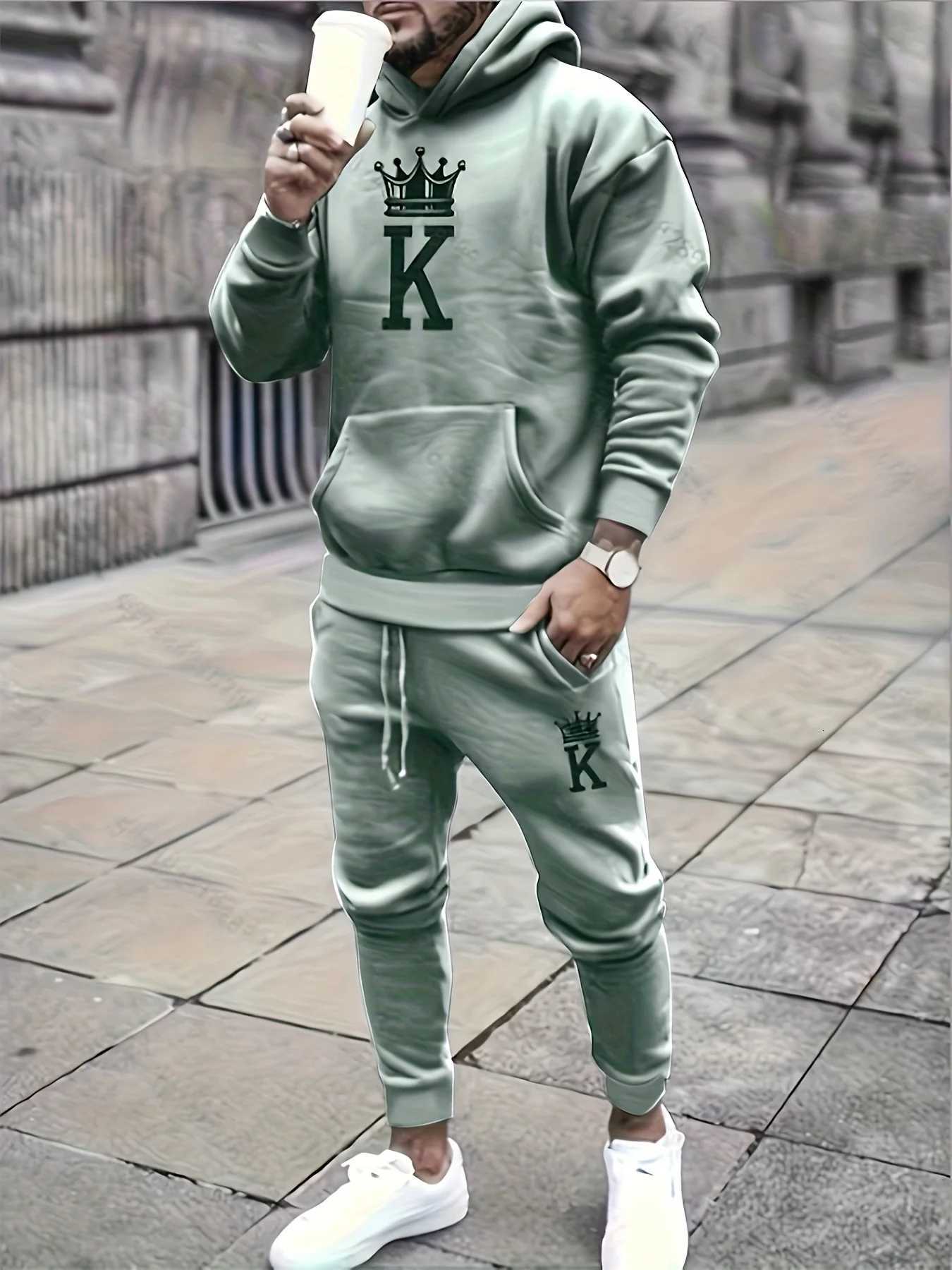 2025 Autumn Winter Newest Hoodies Mens Fashion Y2K Oversized Long Pant Mens Clothing Sets SweatshirtTrousers Sportswear W251110