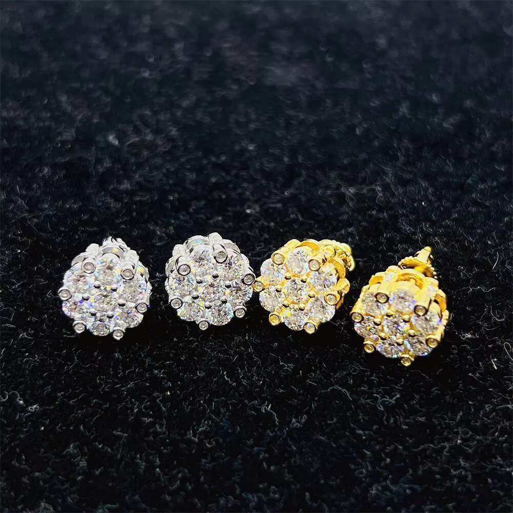 Hotsale 925 Sterling Silver Jewelry Lowest Price DEF Round Brilliant Cut Moissanite VVS Stud Earrings