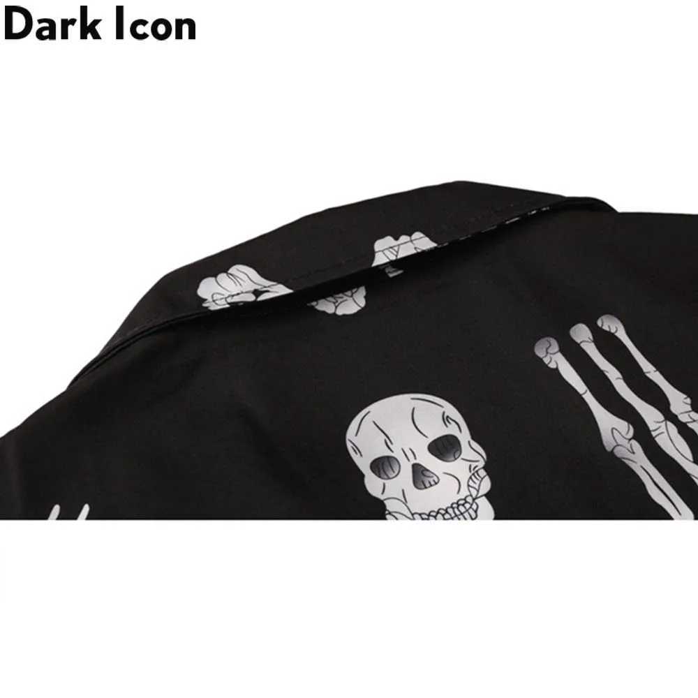 Black skull shirt mens summer retro street mens shirt mens shirt X250410