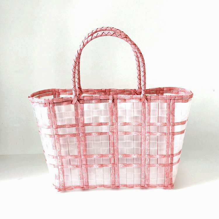 Free Shipping New Designer Bag Transparent Jelly Portable Beach Bag New Plastic Woven Tote Bag Casual Outdoor Bag Beach Bag