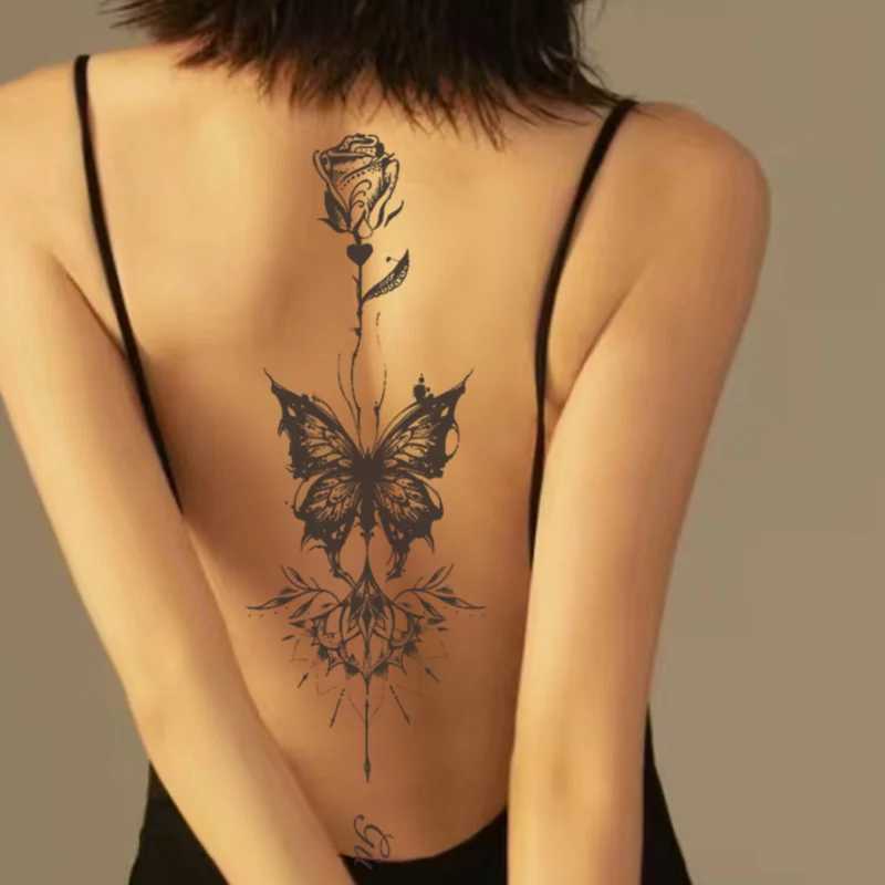 A butterfly spine waterproof temporary tattoo lasting 1-2 weeks semi permanent tattoo color real fake tattoo W250410