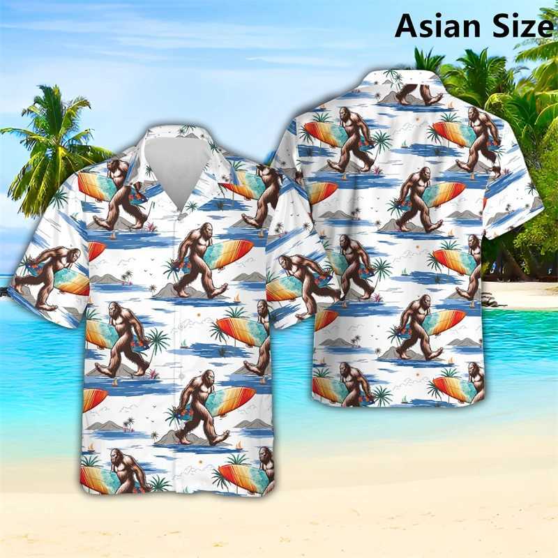 Fashionable Shape Hawaiian Mens Shirt Summer Trend Collar Button 3D Printed Shirt Cool Street Clothing Oversized CHIldrens Shirt X250410