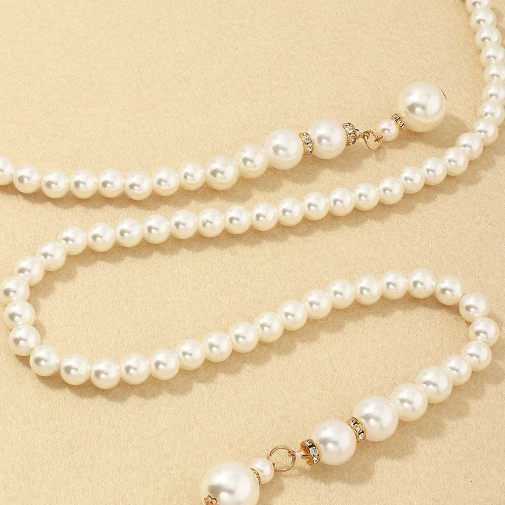 Wens waist chain fashionable thin belt luxury pearl waist chain used for dress edge decoration Bohe suspender body jewelry X250410