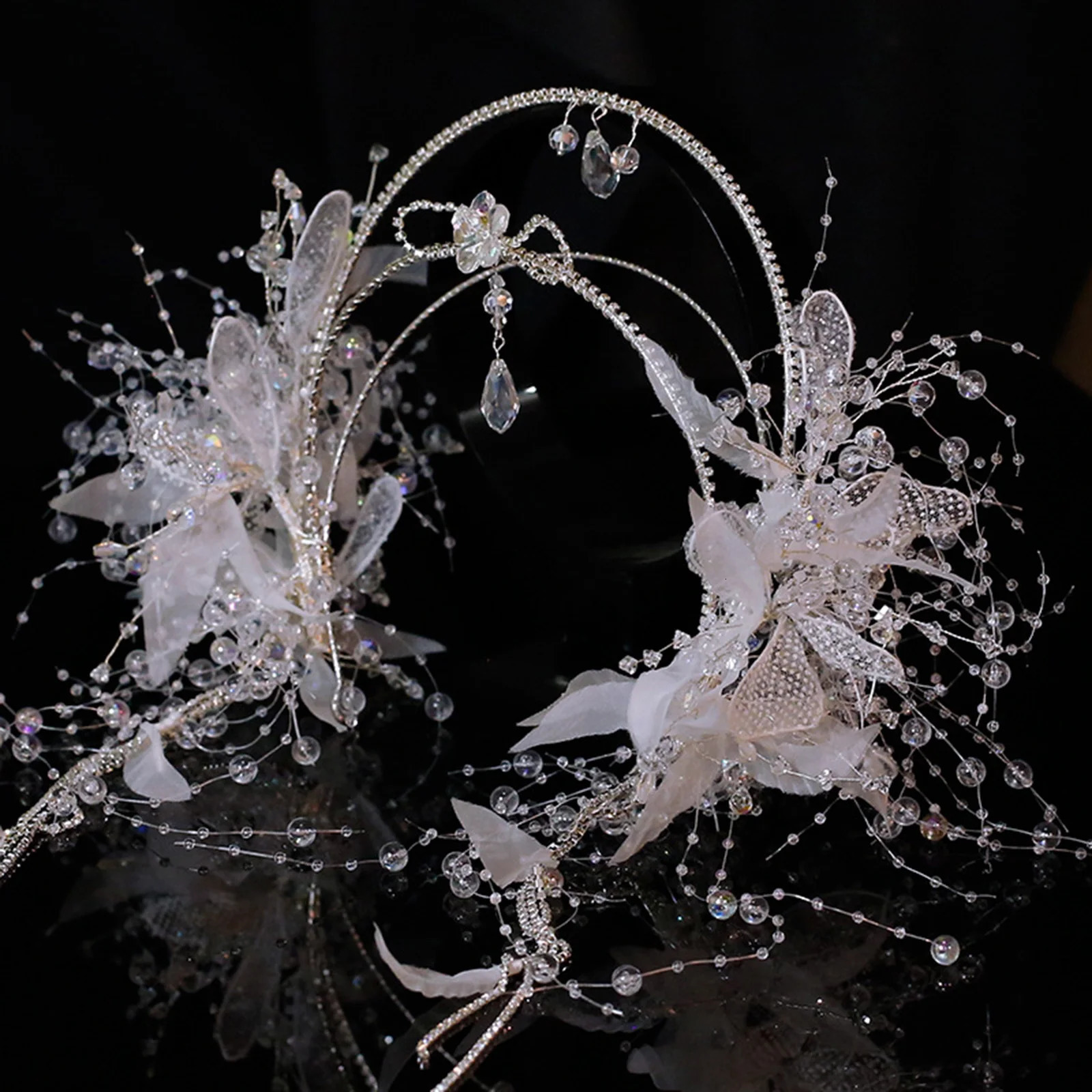 Fairy Long Tassel Hair Ornaments Fashion Hair Hoop Ear Clip Set Fairy Hair Crown Headdress Headpiece Womens Hair Accessories 250409