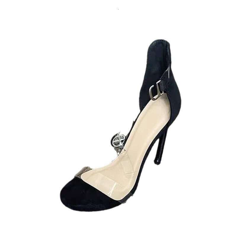 Woman Sandals Sexy Transparent Female Internet Celebrity Temperament Fashionable High Heels With Exposed Toes And A Buckle Slim High Heeled Sandals