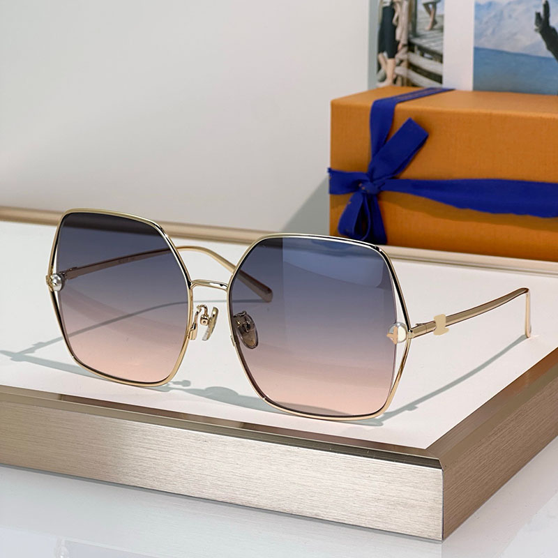 Pearl Twirl Square Sunglasses Womens Designer Z2994U Metal Frame Metal pearls inlaid both sides the lens are exquisitely decorated trendy high street style UV400