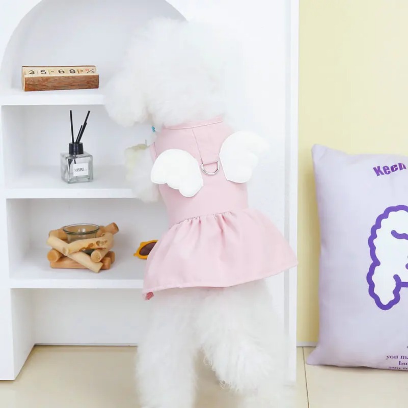 Pet Clothing for Dogs Cats Small Dog Dress Angel Wings Skirt Dog Clothes Dog Accessories Spring Summer Cat Clothes