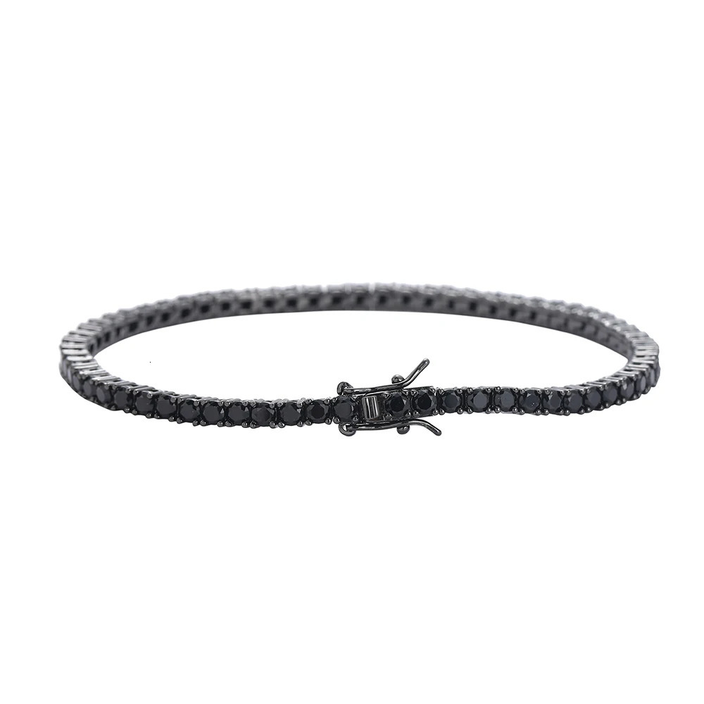 m 4mm 5mm Black Zirconia Tennis Bracelets Brass Chain bracelet For Men And Women BB238 250408