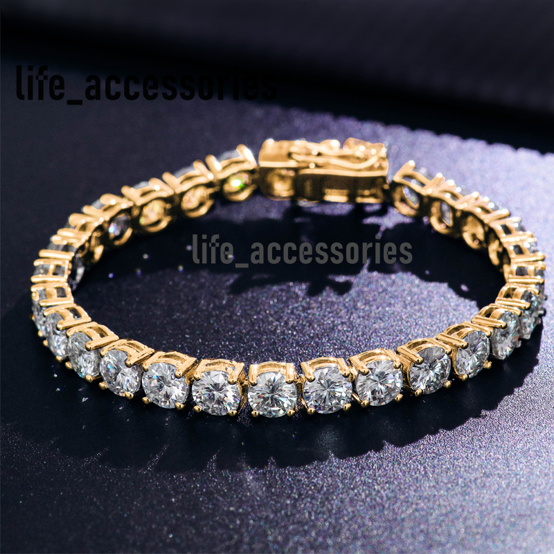 Luxury Womens Tennis Bracelet Hip Hop Style Custom Size 6mm 925 Sterling Silver Moissanite Diamond Classic Design Tennis Chain