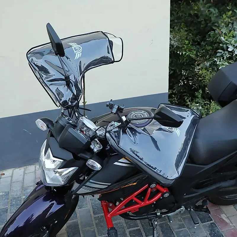 2025 New Motorcycle Scooter Bicycle Windproof Rainproof Winter Keep Warm Hot Protect Handlebar Handle Large Guard Cover Gloves S25118