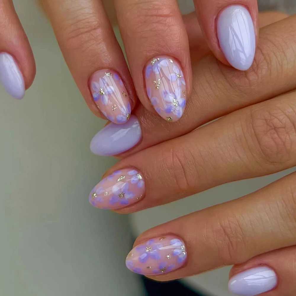 24 pieces of short oval nails press nails detachable reusable artificial nails worn by women and girls every day W250410