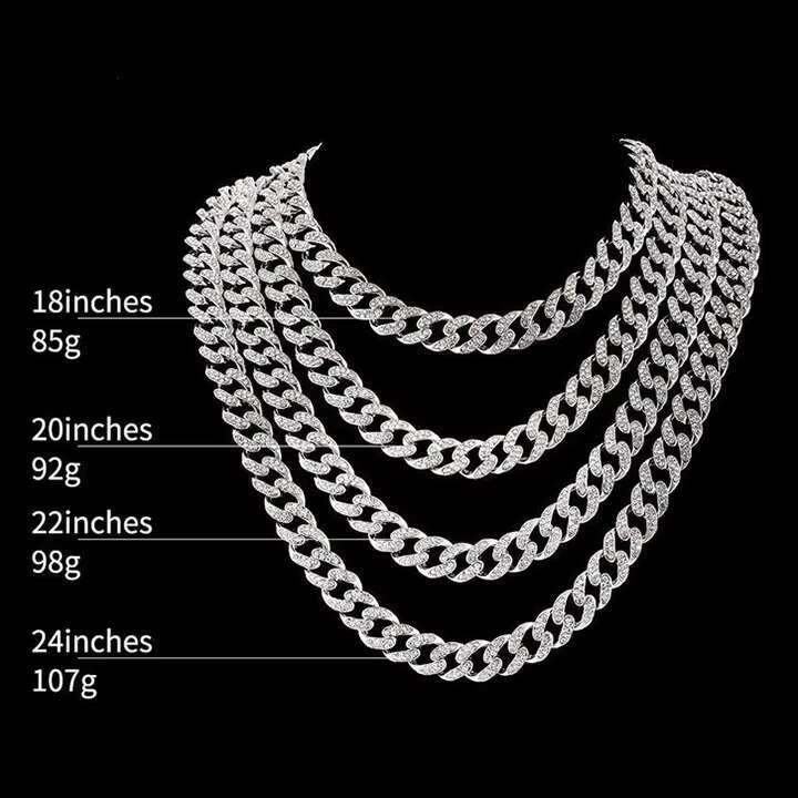Fine Jewelry Hip Hop 925 Sterling Silver Vvs Moissanite Diamond Iced Out Miami Cuban Link Chain Necklace for Men