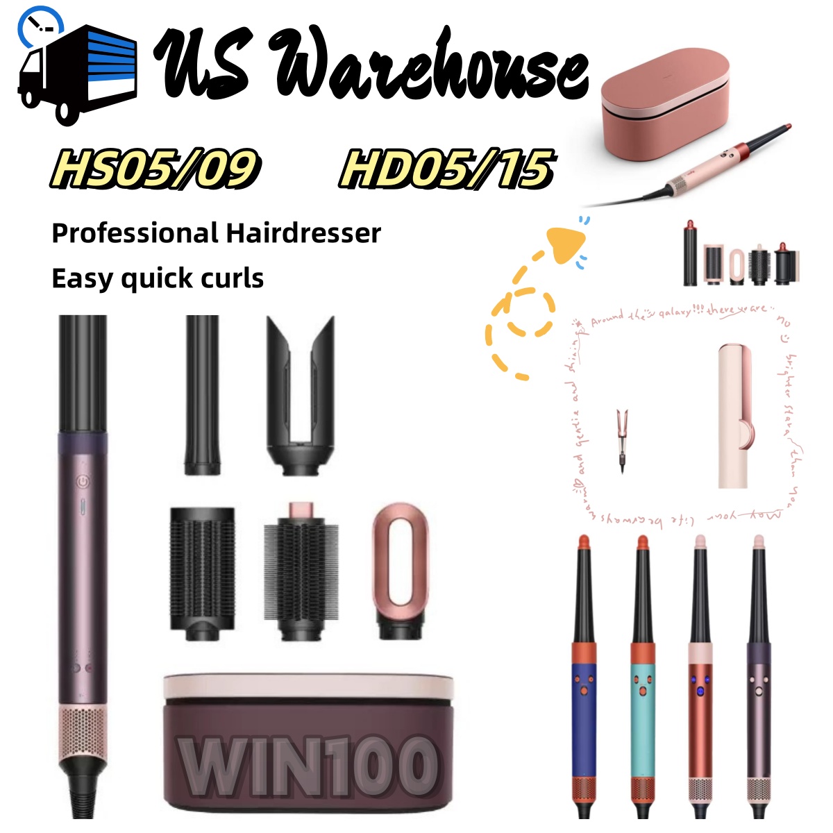 Hair Straighteners HD05/15 HS05/09 Hair Care airwrap 7 in 1 Styling Tools Hair Products Designer Straighten Hair Salon Hair Styling Womens EU/US/UK Plug Home Travel