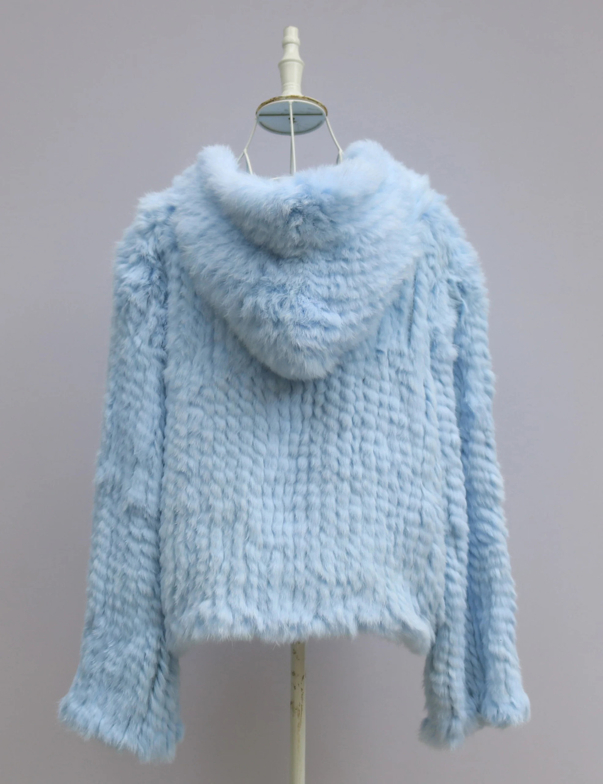 Real Rabbit Fur Coat for Women Encrypted Thickened Handmade Doublesided Woven Hooded Korean Style Autumn and Winter 251110