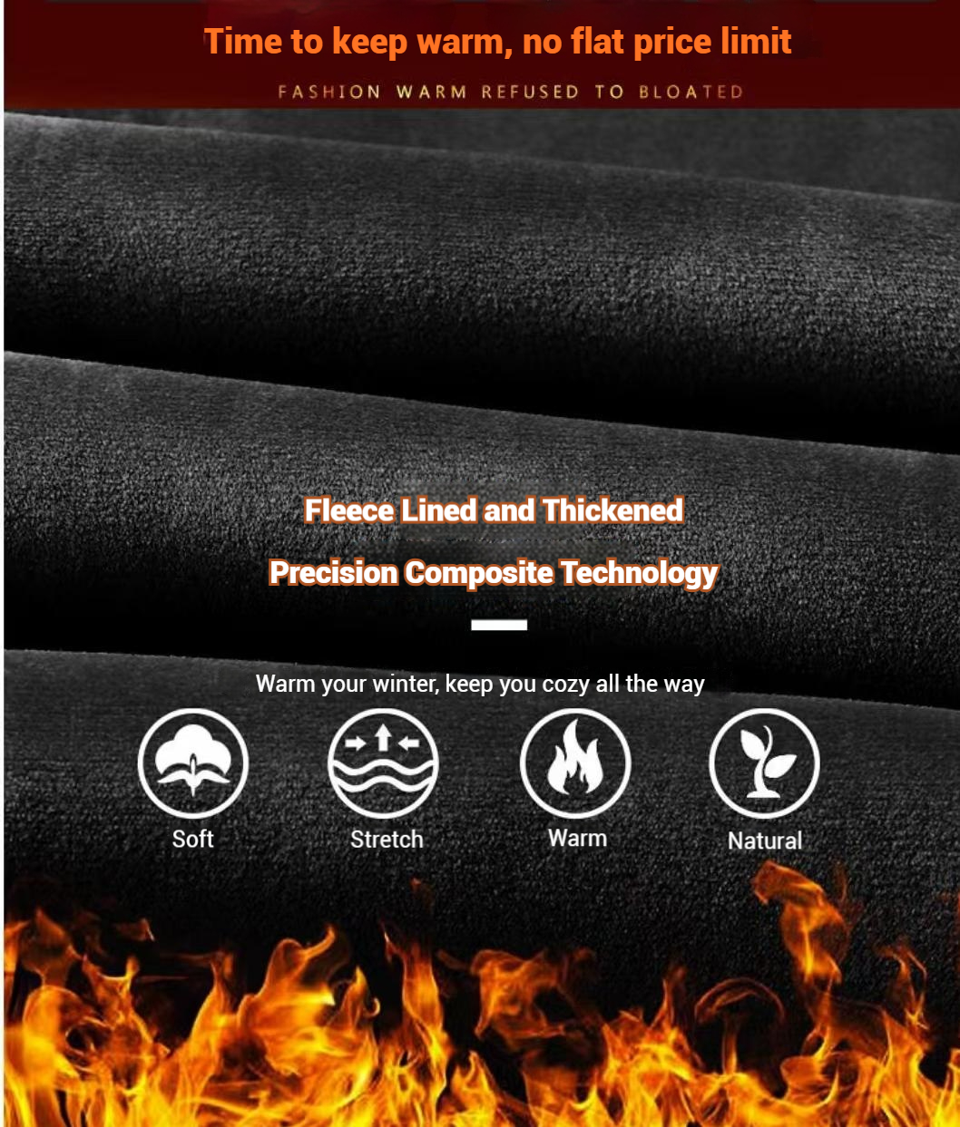 Men's Extra-Long Black Knit Pants - Loose Straight-Leg Trendy Trousers 3020