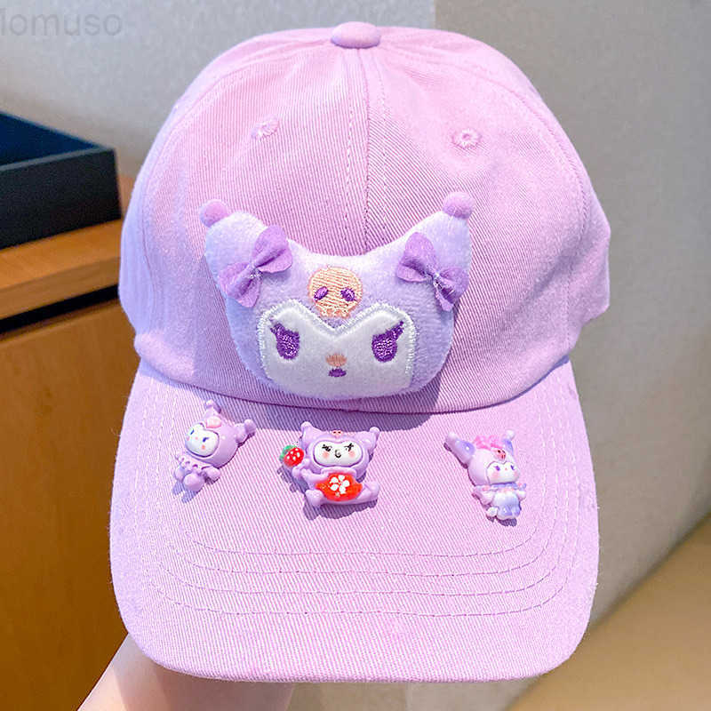 Sanrio Childrens Baseball Cap Childrens DIY Little Girl Hat Boys and Girls Trendy Personality Childrens Duckbill Cap H251110