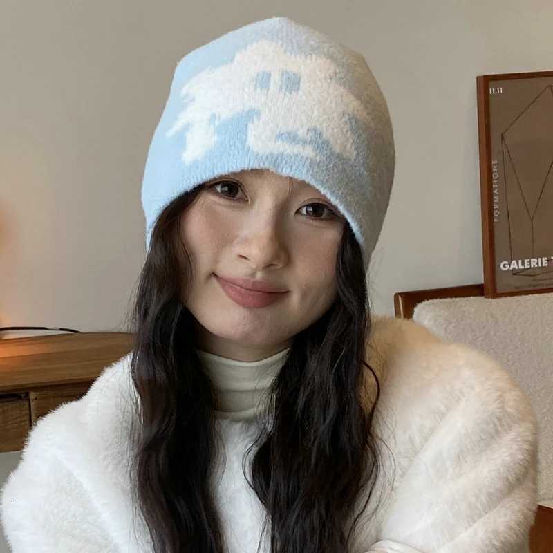 Women Hat Beanie Knitting Letter Graphic Winter Hip Hop Harajuku Y2k Streetwear Black Aesthetic Korean Fashion Pullover UnisexXJ251110