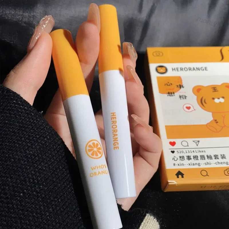 5Pcs Cartoon Cigarette Lipstick Set Long Lasting Moisturizing Lip Glaze Matte Velvet Waterproof Non-stick Cup Lip Gloss CosmeticT251110