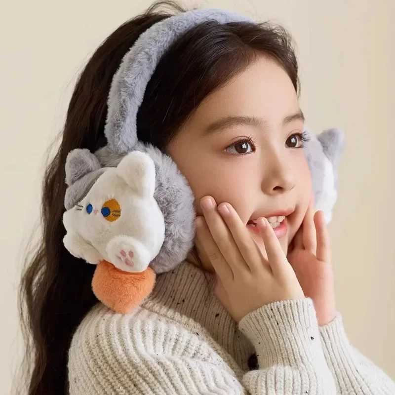 Cartoon Cat Winter Earmuffs For Children Girls Lovely Warm Plush Ear Muffs Soft Comfortable Ear Protection Earmuffs Fashion Gift W251110