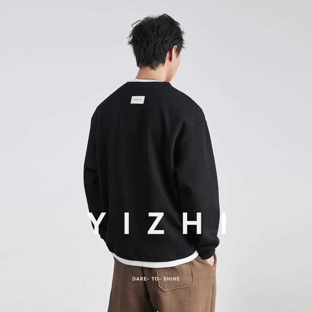 Autumn New Fashion High-end Fake Two-piece Sweatshirt Mens Loose Trendy Pullover Casual Bottoming Shirt Long-sleeved Top Men W251110W251110