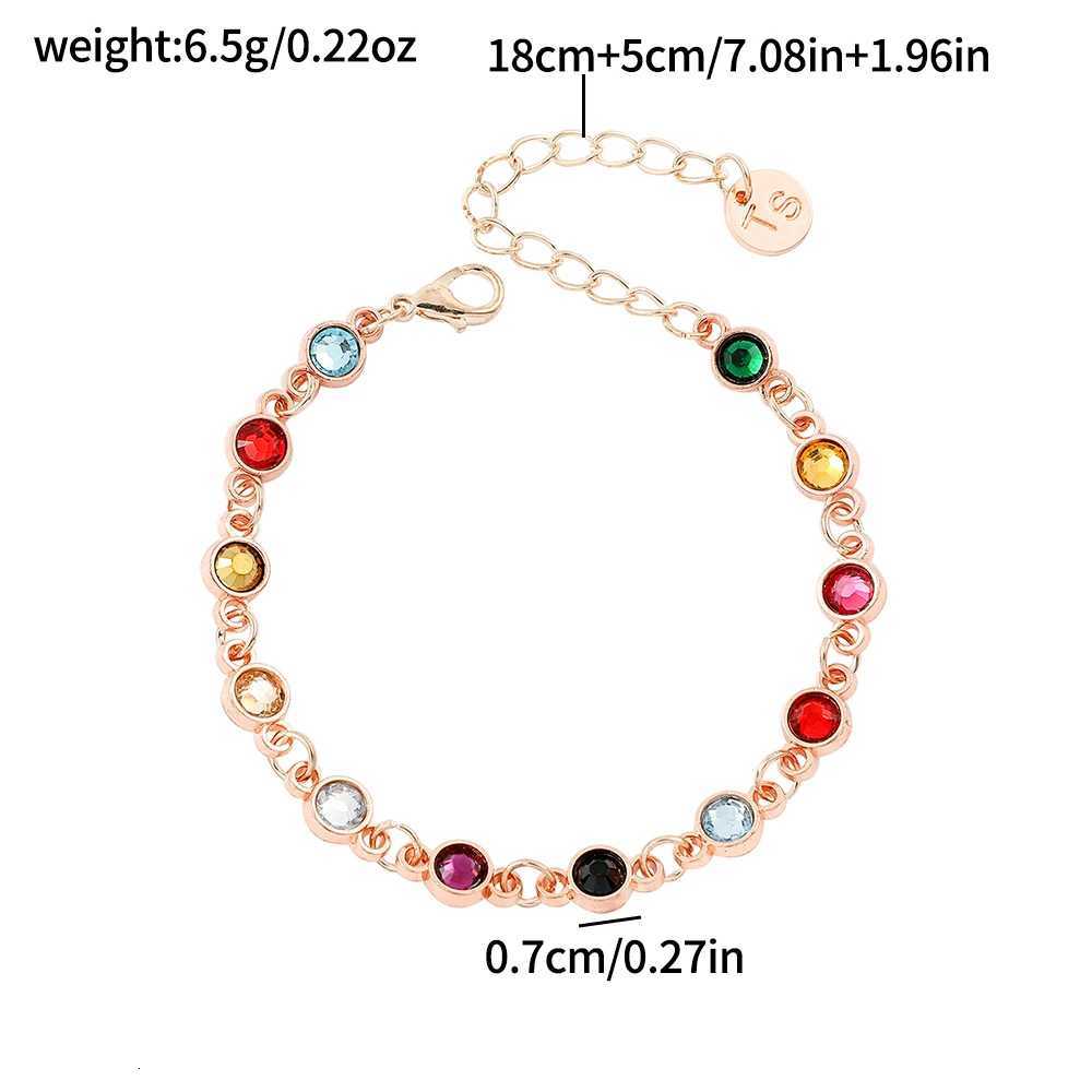 Colorful Rhinestone Beads Bracelet for Women Gold Plated Chain Seaside Commemorative Bracelet Friendship Party JewelryT251110