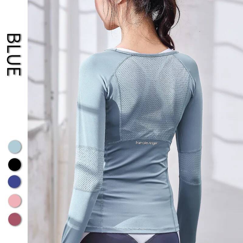 Women's Outdoor Sports Shirt Yoga Wear Fitness T-Shirt Running Workout Top Female Long Sleeves Sportswear Exercise Gym Clothing