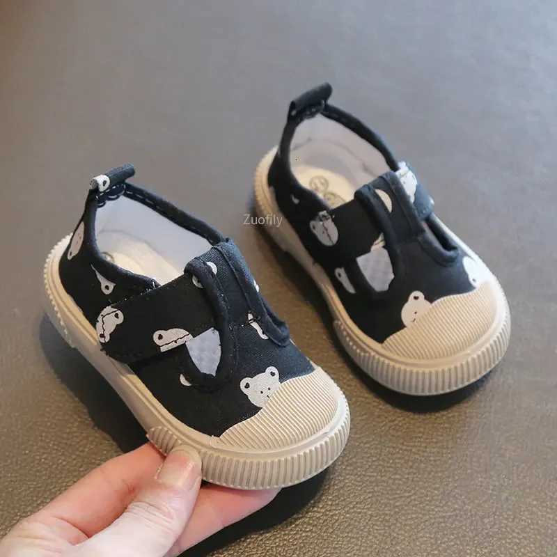 New Kids Shoes for Girl 2025 Spring Baby Cartoon Bear Canvas Shoes Casual Soft Bottom Non-slip Boys Toddler Summer Sneakers 1-4YT251110