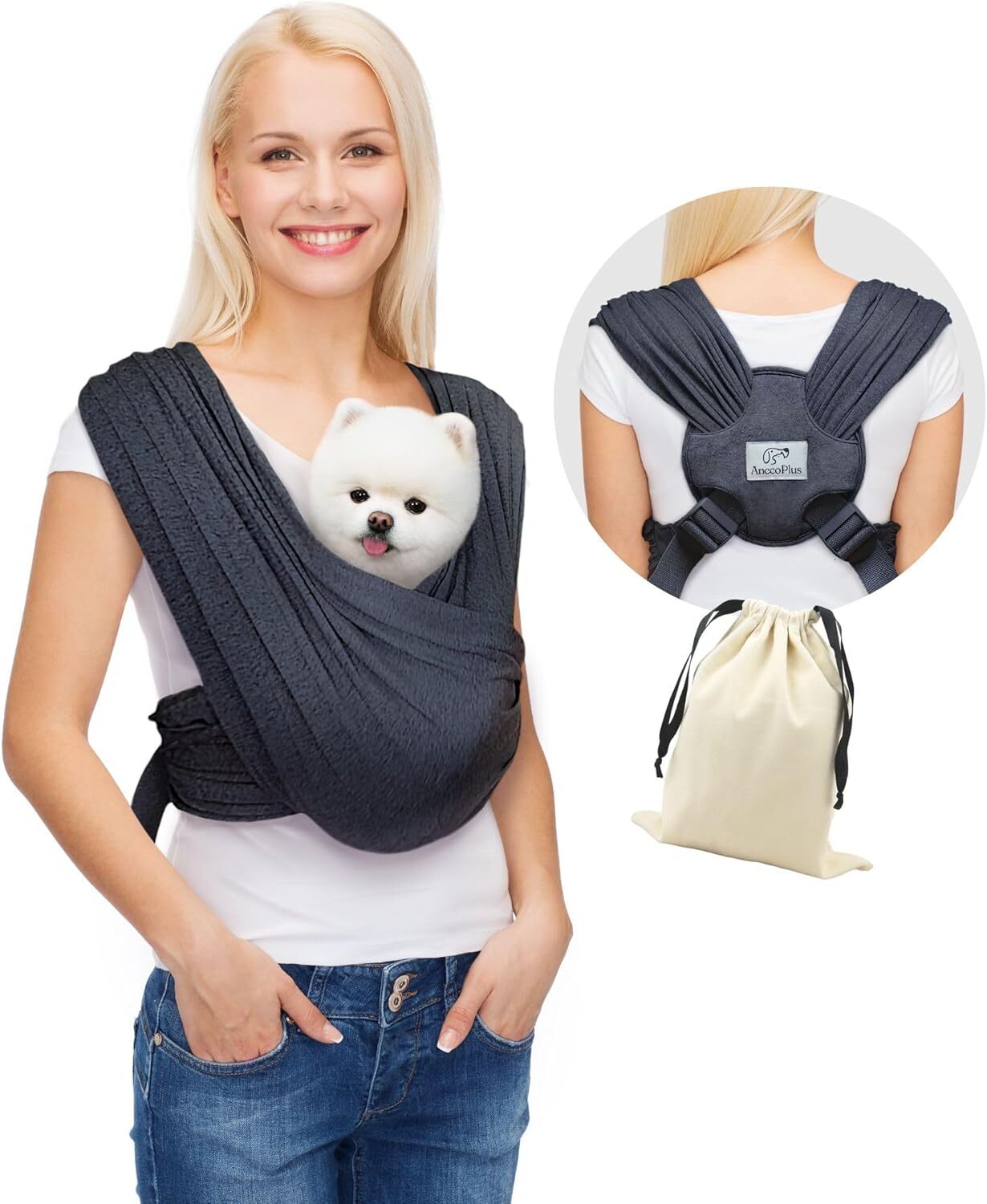 anccoplus puppy sling forward facing dog sling handsfree cat sling adjustable size to reduce back pain soft cotton premium dog sling sling regular