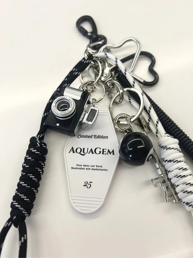 Ins baseball car keychain niche personalized spring bag pendant hand woven drawstring bag accessories couple gift 250409