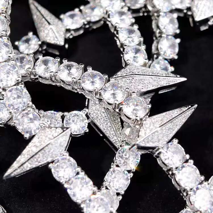 Black Panther Custom Tennis Chain S925 Real Silver Insert VVS Moissanite Tennis Necklace Chain