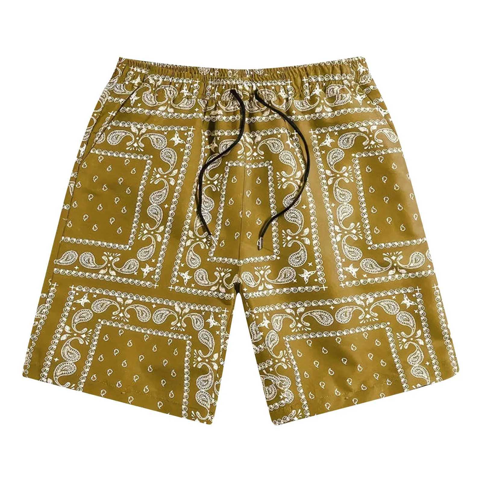 Mens casual shorts retro printed beach Trojan horse for mens holiday casual shorts fashionable and relaxed summer shorts X250410