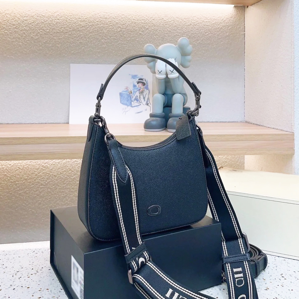 New Hot Designer Bag Fashion Women's Bag Classic Cross Grain Cowhide Wearable Mahjong Bag Underarm Bag Slant Cross Large Capacity Half Moon Bag Shoulder Bag