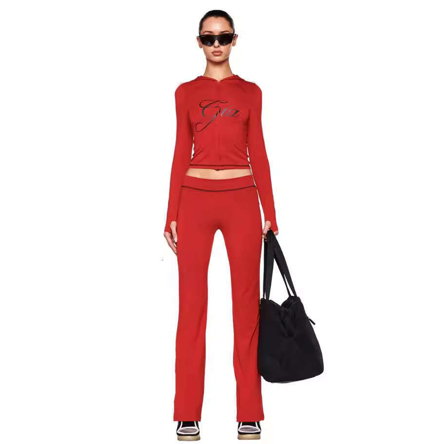 European and American INS hot stamping, strapless, high waisted pants two-piece set 2025 new casual versatile fashion clothing