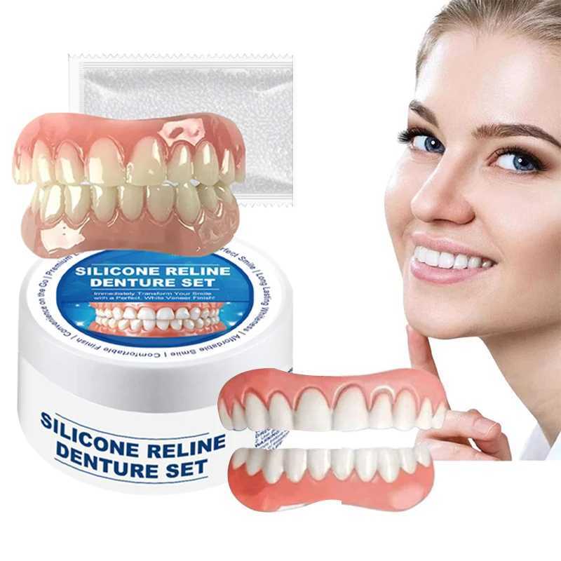 New Arrival Dental modification set with silicone upper and lower veneers perfect stickers comfortable fit for temporary orthodontic denture Z250410