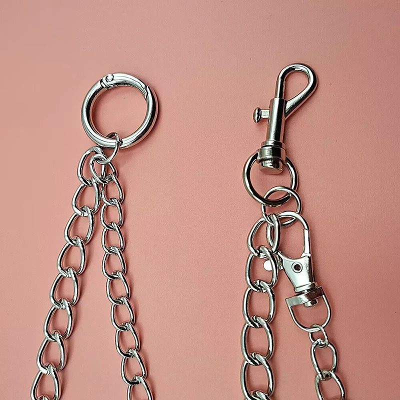 Punk Steel Metal Laminated Chain Keychain Womens Waist Trouser Jeans Hip Hop Pants Belt Jewelry Accessories 250410