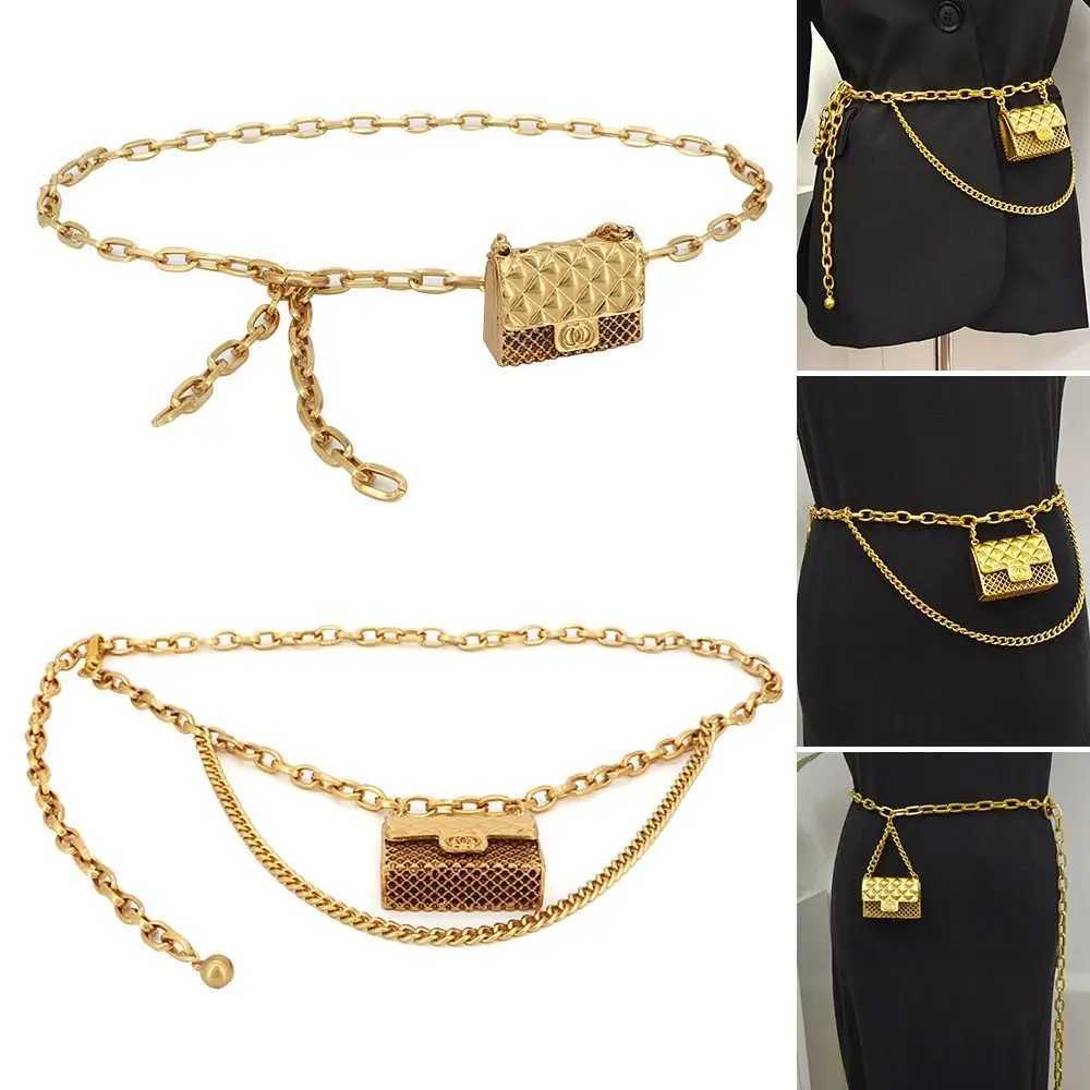 Design ultra-thin and fitted party dress jeans tassel belt gold chain belt clothing belt metal bag belt X250410