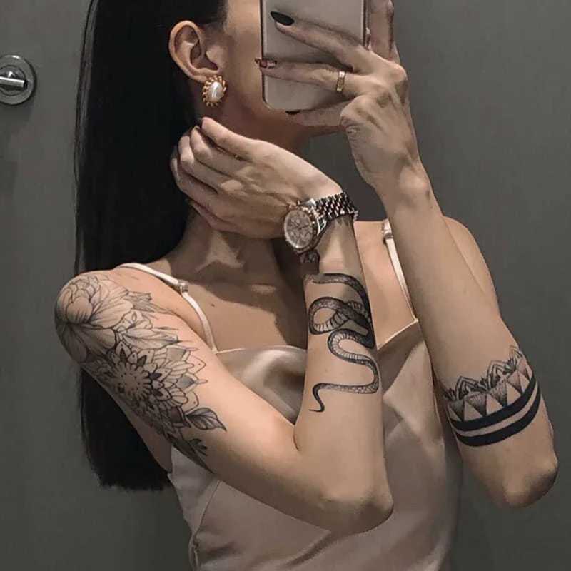 1 snake tattoo sticker unisex temporary tattoo waterproof fake tattoo 2-5 days W250410