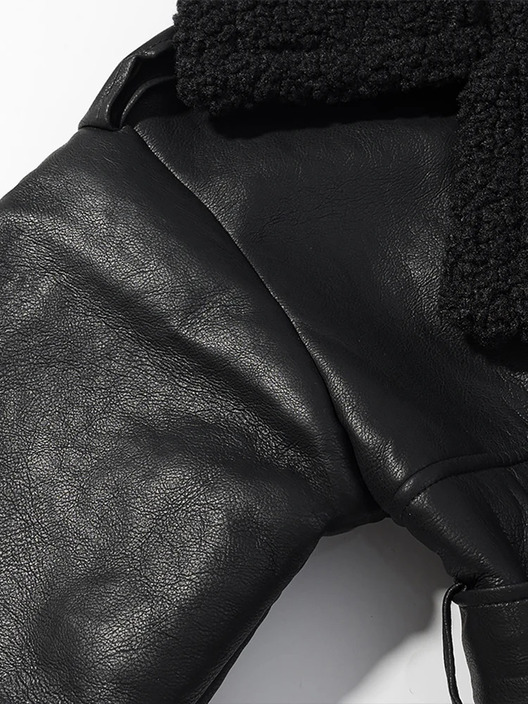 European style womens fashion versatile temperament simple lapel long sleeve with belt fur coat 251110